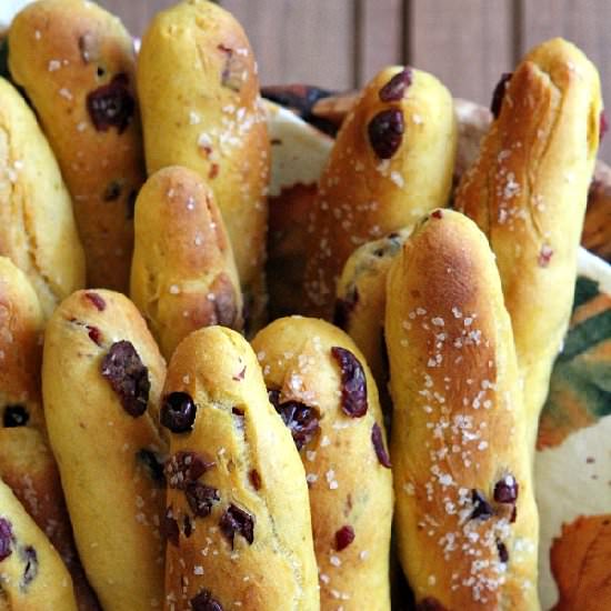 Pumpkin Cranberry Breadsticks
