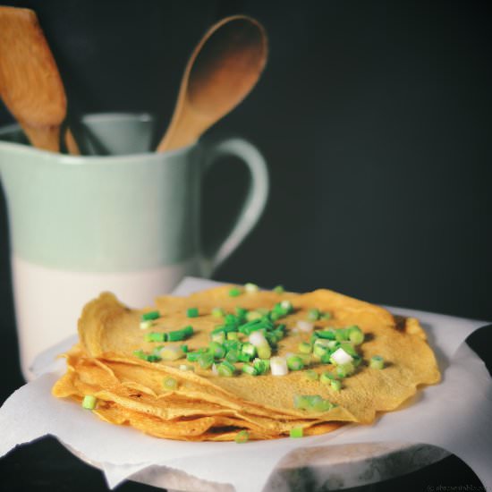 Chickpea Scallion Crepes