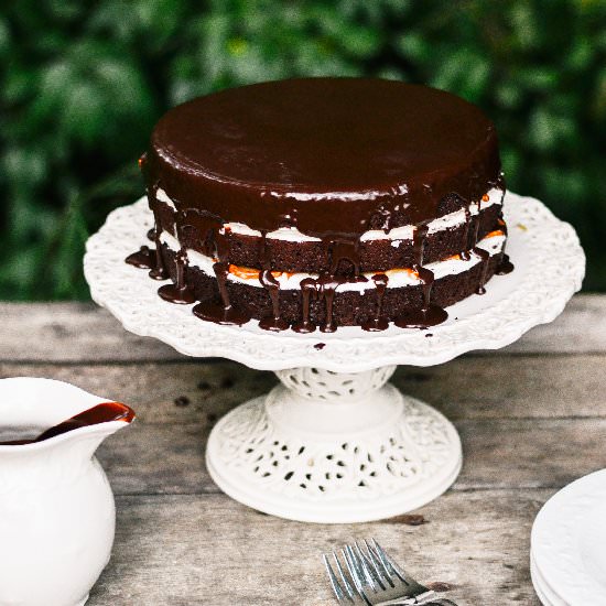 Salted Caramel Pretzel Mocha Cake