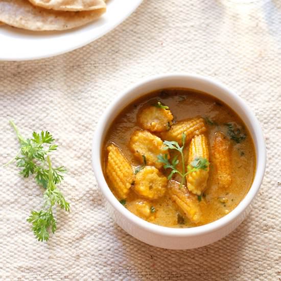 Baby corn masala curry