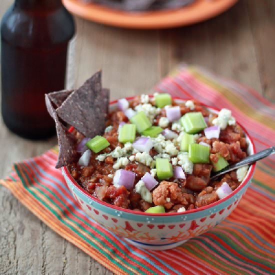Crock Pot Buffalo Cauliflower Chili