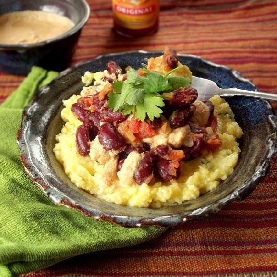 Creamy Polenta with Spicy Red Beans