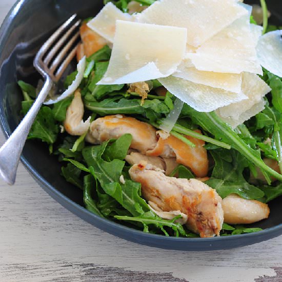 Quick Warm Chicken & Parmesan Salad