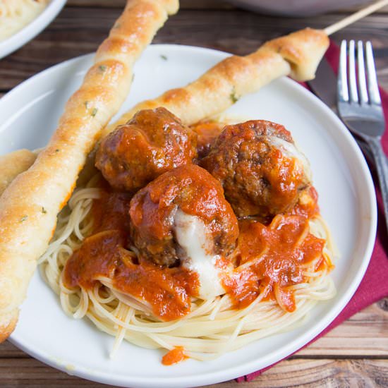 Cheesy Slow Cooker Meatballs