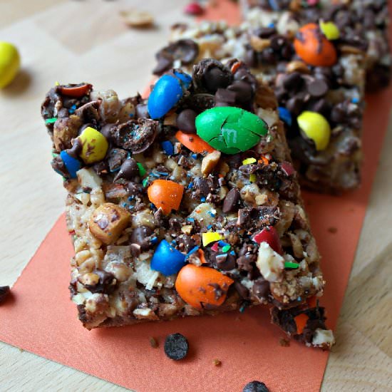 Salted M&M’s Toffee Bars