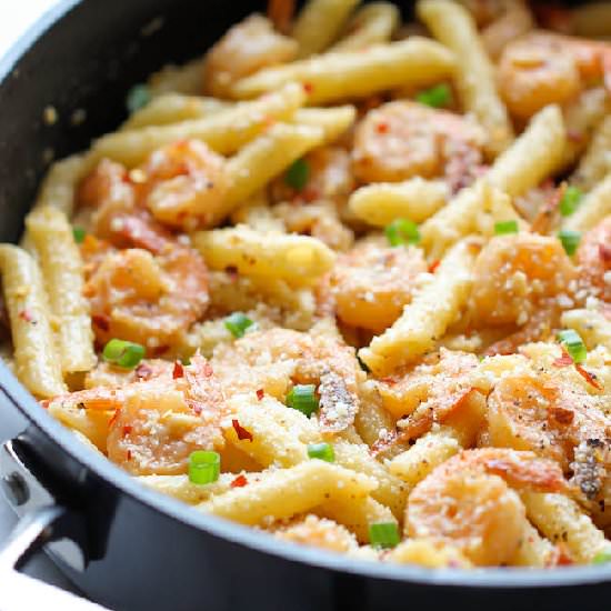 Spicy Parmesan Shrimp Pasta