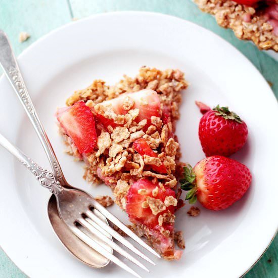 Strawberry Coconut Oatmeal Pie