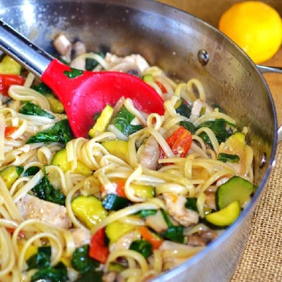 Linguine with Chicken and Vegetable