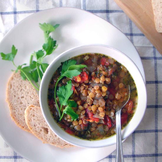 Greek Lentil Soup (Faki)