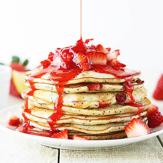 Strawberry Lemon Poppyseed Pancakes
