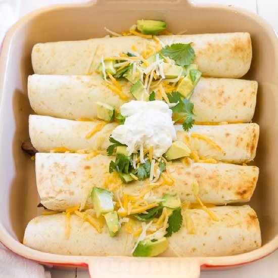 Pepper Jack Steak Enchiladas