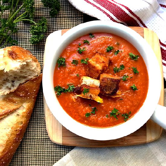 Grilled Cheese and Bacon Croutons