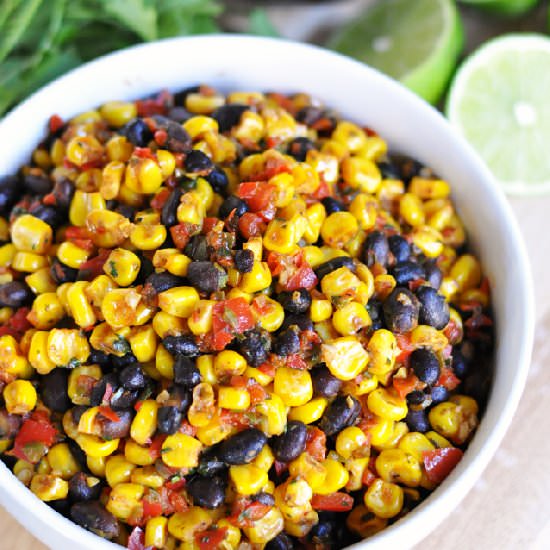 Warm Black Bean and Corn Salsa