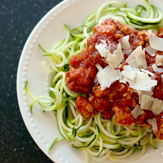 Zucchini Noodle Bolognese