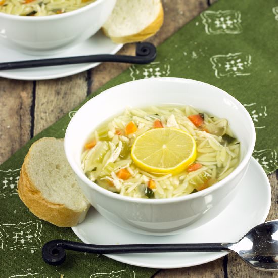 Lemon Chicken Orzo Soup