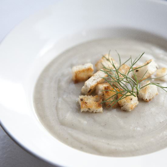 Sunchoke Soup with Sage Croutons