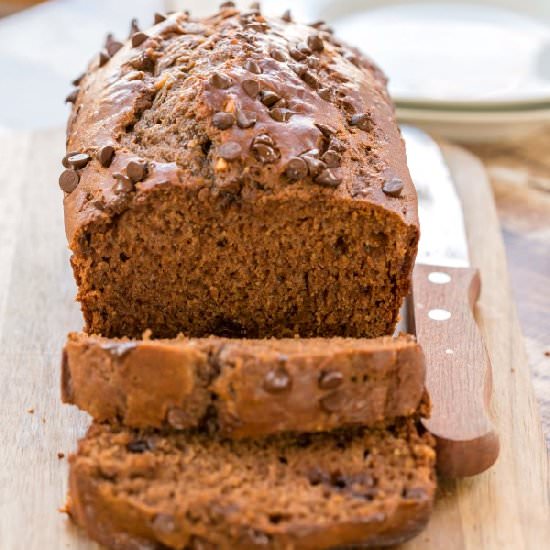 Chocolate Peanut Butter Banana Bread