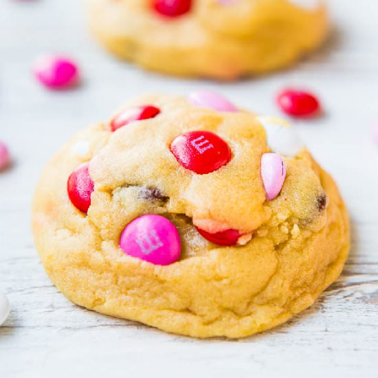 Soft M&M Chocolate Chip Cookies