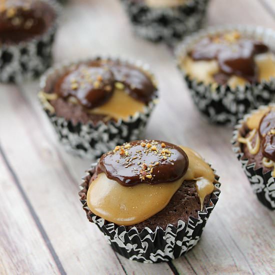 Peanut Butter Brownie Cupcakes