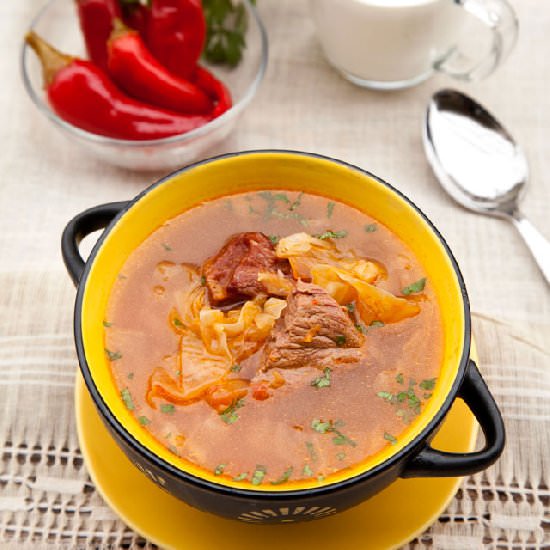 Soup with Sauerkraut and Meat