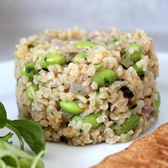 Bulgurrisotto with Edamame & Radish