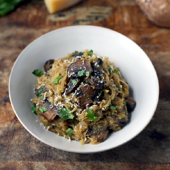 Spaghetti Squash Mushrooms Parmesan