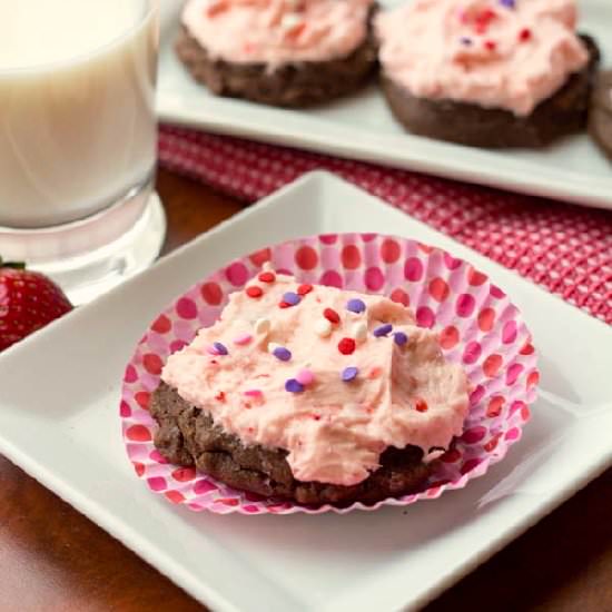 Strawberry Frosted Cookies