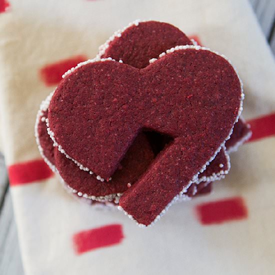 Red Velvet Shortbread Cookies