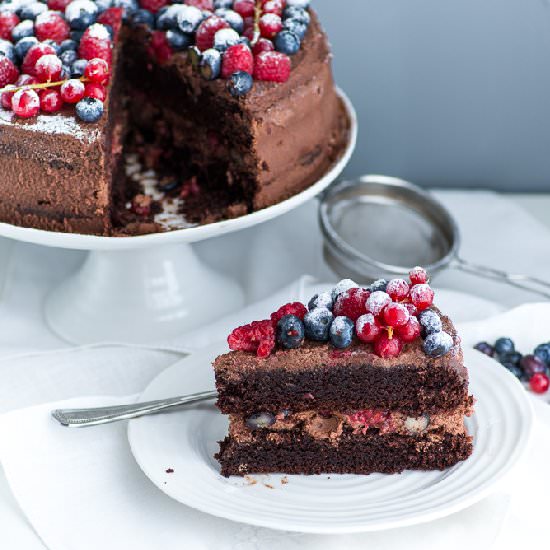 Chocolate Cake with Berries
