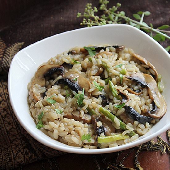Mushroom Asparagus Risotto