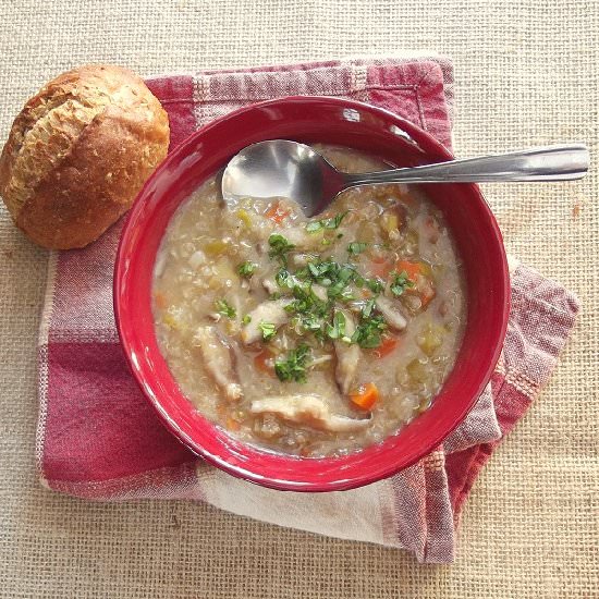 Shiitake Leek Soup with Quinoa