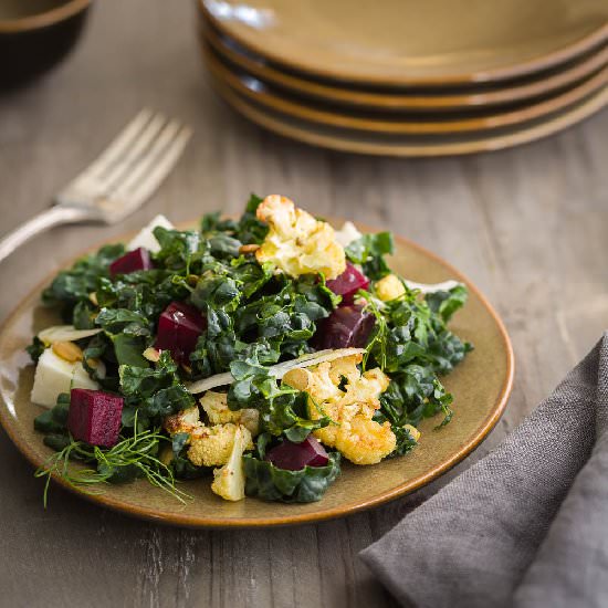Kale Salad w/ Roast Vegetables