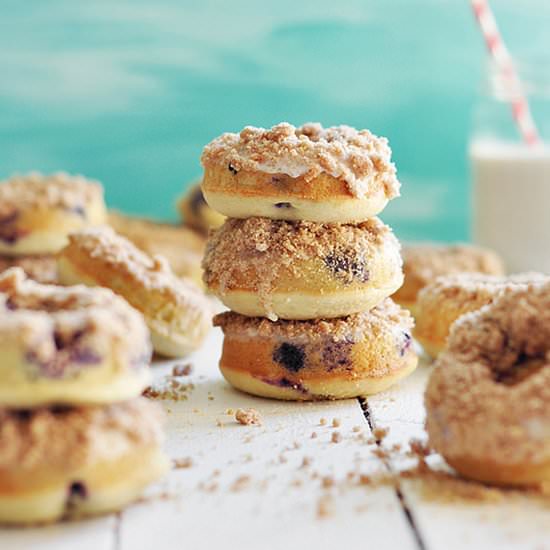 Baked Blueberry Crumb Doughnuts