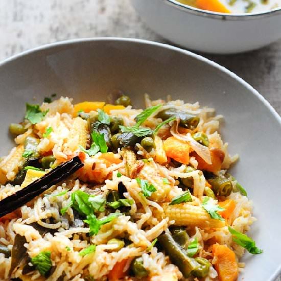 Easy Vegetable Pulao or Pilaf
