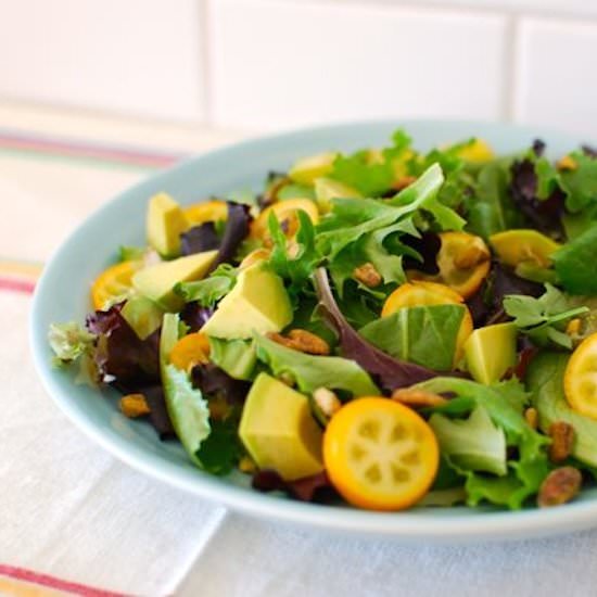 Fresh Herb Salad with Kumquats