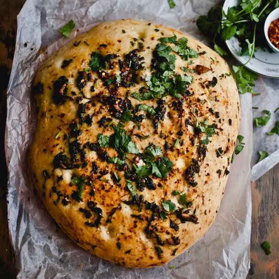 Roasted Garlic and Cilantro Bread