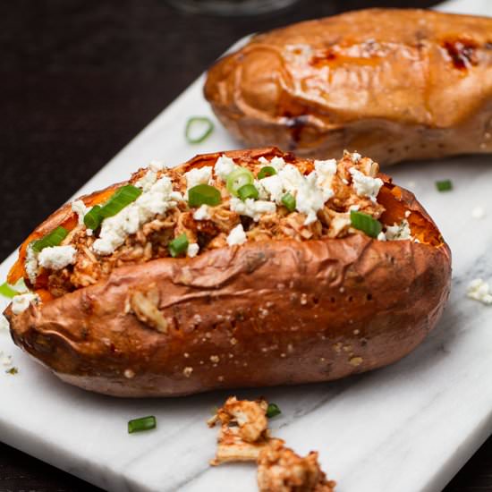 BBQ Chicken Stuffed Sweet Potatoes