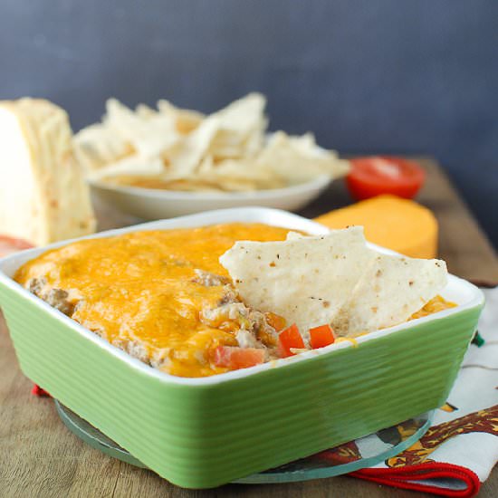 Green Chile Bacon Cheeseburger Dip