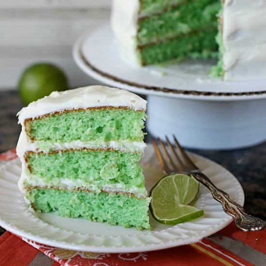 Key Lime Cake w/Cream Cheese Frosting