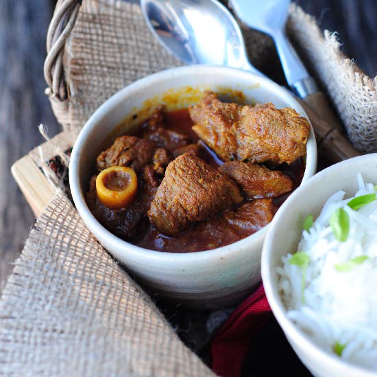 Lamb Curry with Kahmiri Chilies