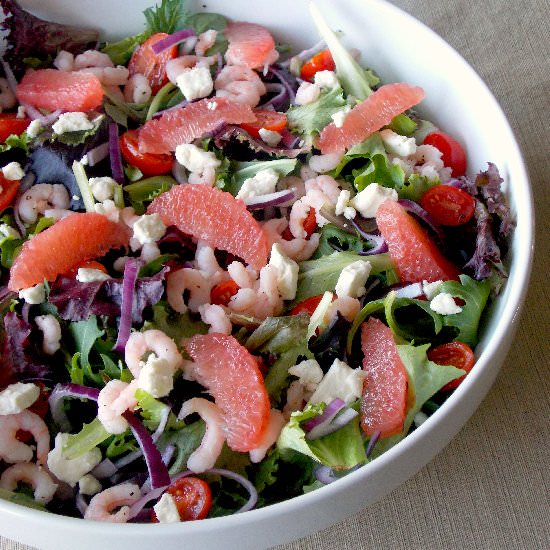 Grapefruit, Srimp, & Feta Salad