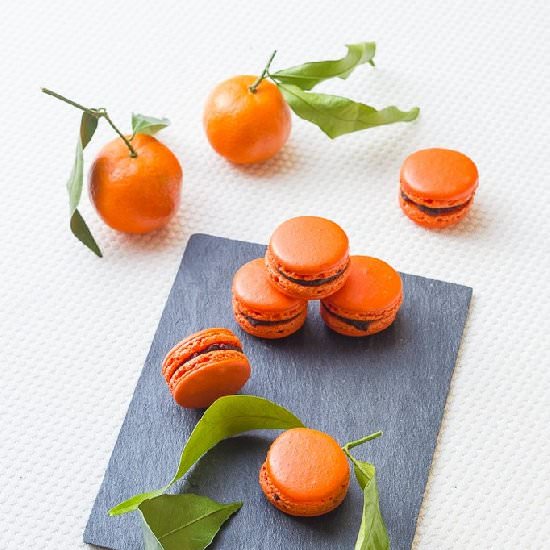 Clementine & Chocolate Macarons
