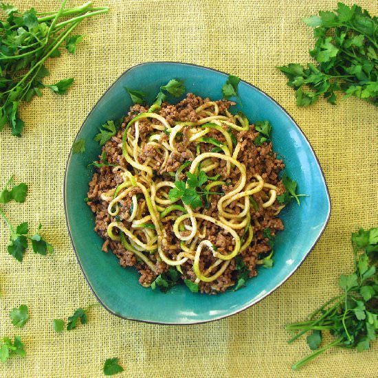 Quick Beef Ragù with “Zoodles”