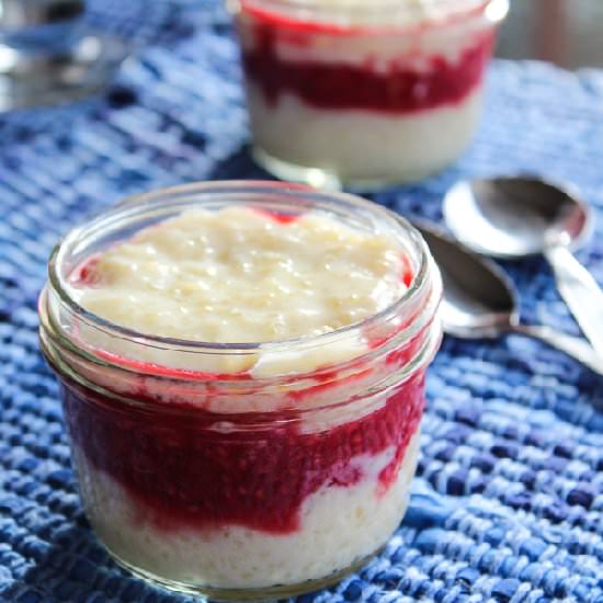 Raspberry Tapioca Pudding
