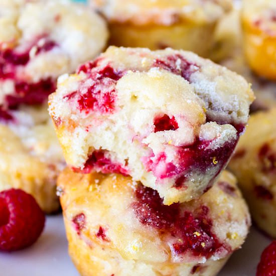 Raspberry Lemon Glazed Muffins
