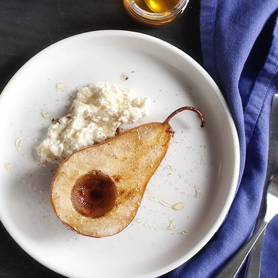 Roated Pears with Ricotta and Honey