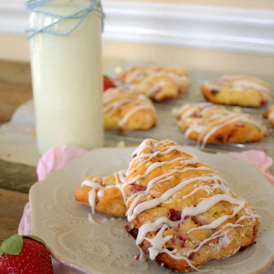White Chocolate Strawberry Scones
