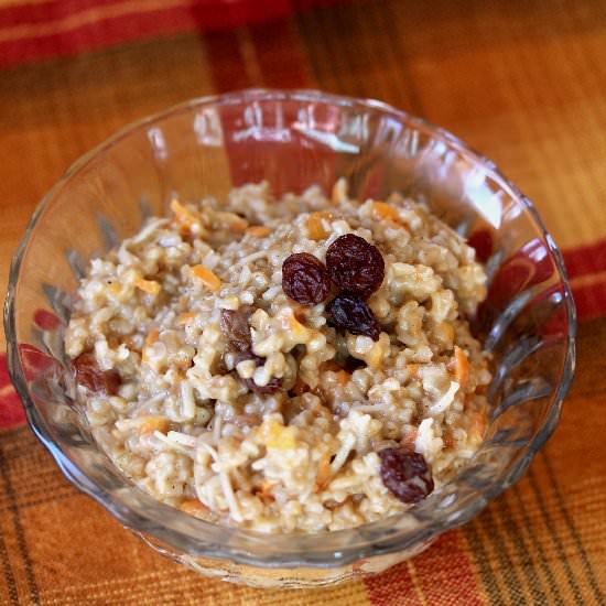 Vegan Coconut Carrot Cake Oatmeal