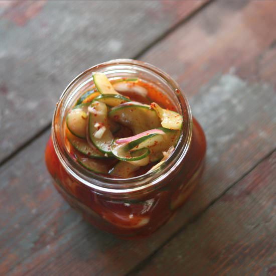 Quick Kimchi Cucumbers