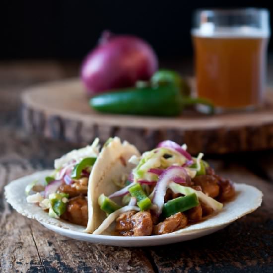 Slow Cooker Chicken Beer Tacos